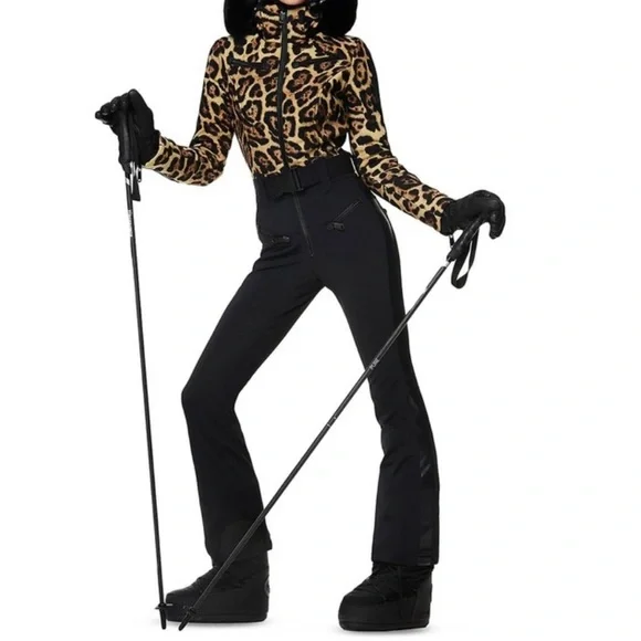 NWT Goldbergh lynx leopard print fur trim down hooded ski suit - Picture 4 of 14